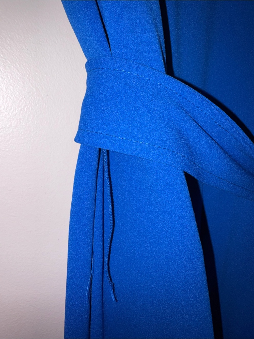 Calvin Klein Vibrant Blue Sleeveless V-Neck Belted Jumpsuit - Picture 6 of 6